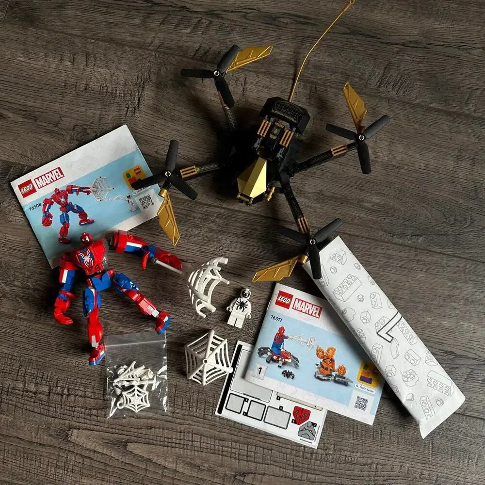 LEGO Marvel Spiderman Set 76308 76317 76195 Bundle Lot - Incomplete